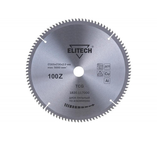 Пильный диск Elitech для алюминия размером 305х30х2 мм