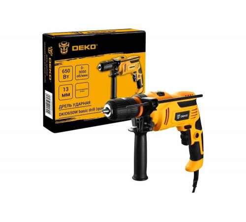 Ударная дрель DEKO DKID650W сетевая, с быстрозаж. патроном, 650 Вт 063-4085