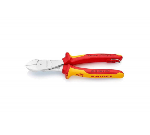 Кусачки боковые особой мощности со страховочным креплением 200 мм KNIPEX KN-7406200T Кусачки боковые особой мощности со страховочным креплением 200 мм KNIPEX KN-7406200T