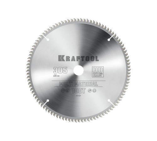 Диск пильный по алюминию KRAFTOOL Multi material 305x30 мм, 100Т 36953-305-30