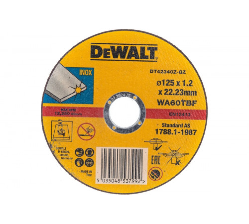 Круг отрезной по металлу INDUSTRIAL (125х22,2 мм) DEWALT DT42340Z