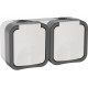 Розетка IEK Tors 2-ая с з/к кр. горизонтальная 16а ip55 ts222 белый TS-R26-16-55-G-K41