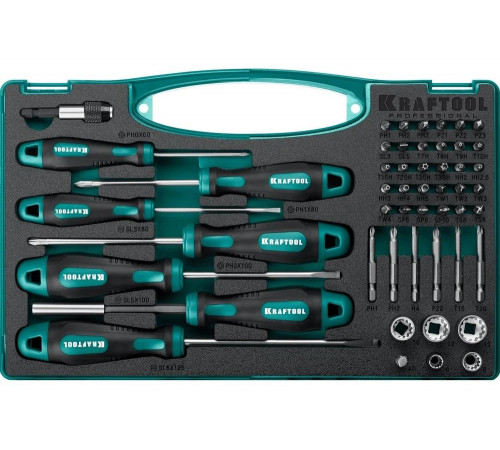 KRAFTOOL 50 шт, набор отверток и насадок X-Drive 25815