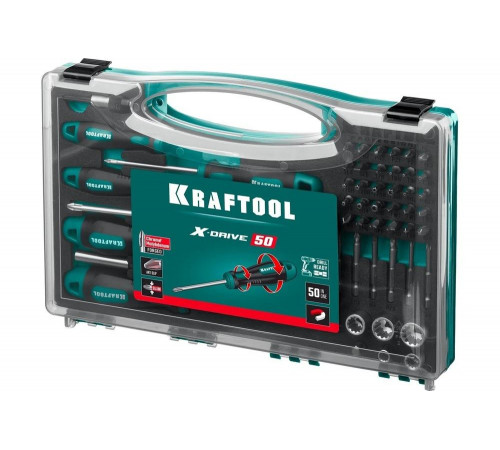 KRAFTOOL 50 шт, набор отверток и насадок X-Drive 25815