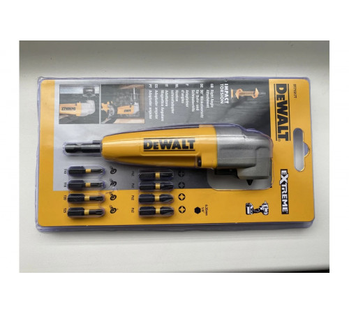 Угловая насадка ударная IMPACT + биты (9 шт.) DEWALT DT71517T