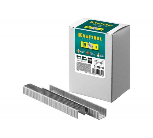 KRAFTOOL скобы тип 80, 10 мм, скобы для степлера 31780-10