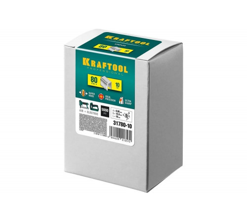 KRAFTOOL скобы тип 80, 10 мм, скобы для степлера 31780-10