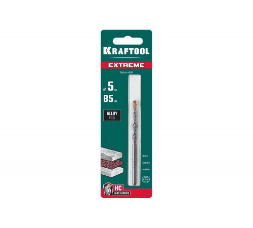 KRAFTOOL 5 х 85 мм, 3-х гранный хвостовик, сверло по бетону EXTREME 29166-085-05 KRAFTOOL 5 х 85 мм, 3-х гранный хвостовик, сверло по бетону EXTREME 29166-085-05