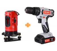 Набор инструментов Ресанта: лазерный построитель ПЛ-2ШК + шуруповерт ДА-18-2ЛК-У 902/32