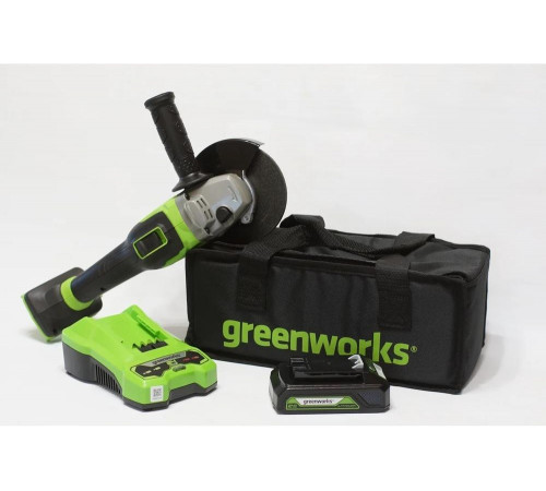 Аккумуляторная угловая шлифовальная машина GreenWorks GD24AG 3200207UA