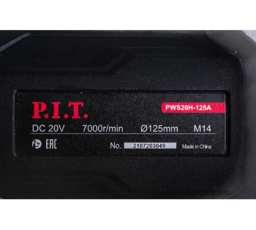 Аккумуляторная бесщеточная шлифмашина P.I.T. PWS20H-125A/1