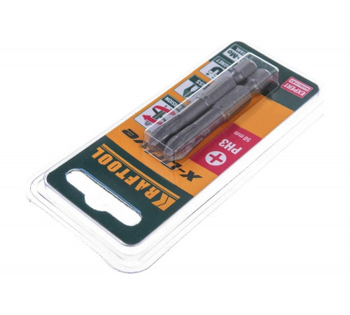 KRAFTOOL PH3, 2 шт., 50 мм, кованые профессиональные биты X-DRIVE 26121-3-50-2