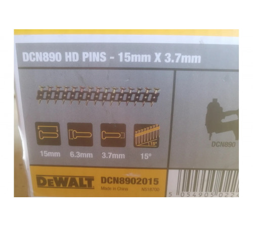 Гвоздь по бетону, черный 3,7х15 мм, 1005 шт. DEWALT DCN8902015