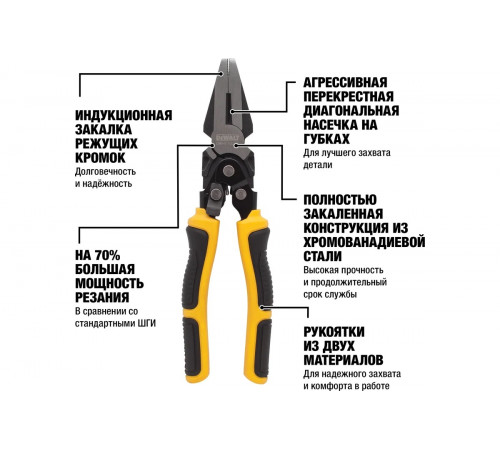 Комбинированные плоскогубцы DEWALT COMPOUND ACTION DWHT0-70276
