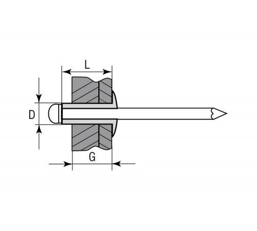 KRAFTOOL 4.8 х 16 мм, 500 шт., стальные заклепки Steel 311703-48-16 KRAFTOOL 4.8 х 16 мм, 500 шт., стальные заклепки Steel 311703-48-16
