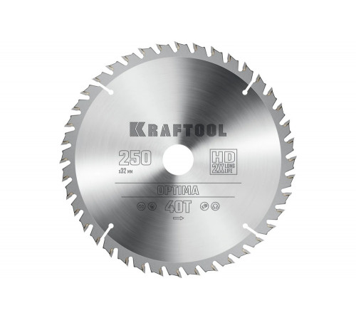 Диск пильный по дереву KRAFTOOL Optima 250x32 мм, 40Т 36951-250-32