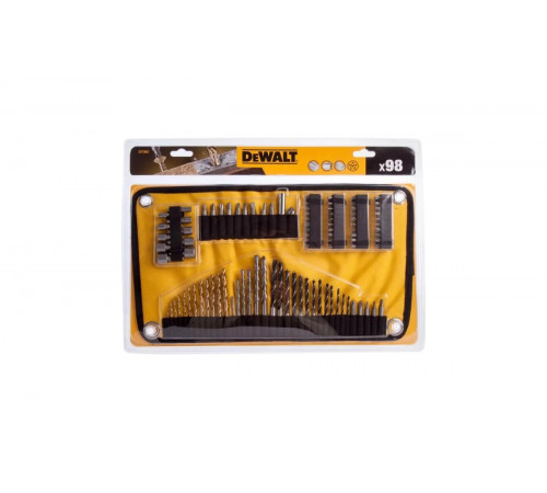 Набор сверл по дереву, металлу, камню+биты 98 шт. DEWALT DT7981