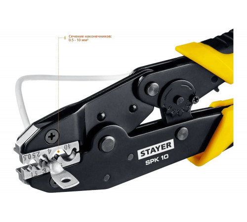 Пресс-клещи для медных наконечников STAYER Professional SPK-10 0.5 - 10 мм2 45440 Пресс-клещи для медных наконечников STAYER Professional SPK-10 0.5 - 10 мм2 45440