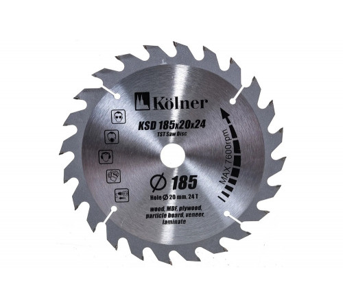 Пильный диск по дереву Kolner KSD 185х20х24Т 8100300058 Пильный диск по дереву Kolner KSD 185х20х24Т 8100300058