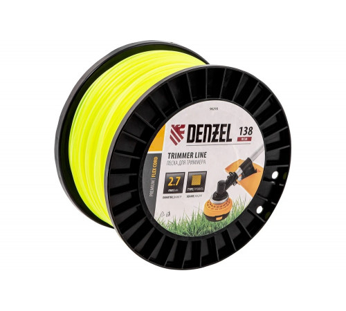 Леска FLEX CORD квадрат 2.7 мм, 138 м, на DIN катушке для триммера Denzel 96293