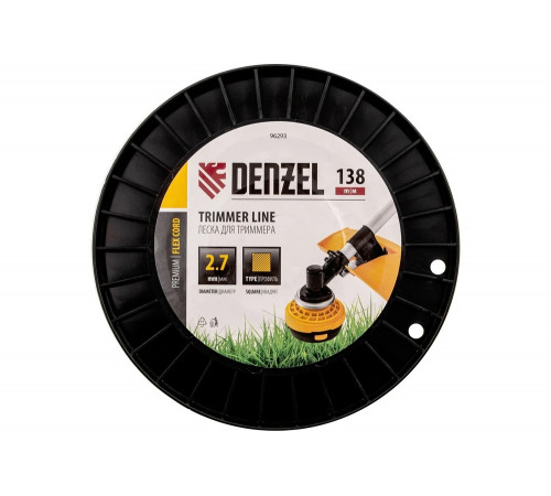 Леска FLEX CORD квадрат 2.7 мм, 138 м, на DIN катушке для триммера Denzel 96293