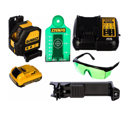Cамовыравнивающийся лазерный уровень DEWALT зеленый DCE088D1G