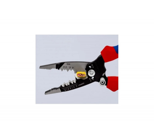 Электромонтажные клещи Knipex 7-в-1, зачистка 18-10 awg, 20-12 awg, рез 15 мм KN-13728 Электромонтажные клещи Knipex 7-в-1, зачистка 18-10 awg, 20-12 awg, рез 15 мм KN-13728