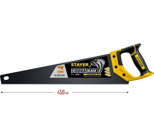 STAYER 7 TPI, 450 мм, ножовка универсальная (пила) COBRA BLACK 2-15081-45_z01 Professional