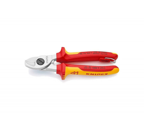 Ножницы для резки кабелей со страховочным креплением 165 мм KNIPEX KN-9516165TBK Ножницы для резки кабелей со страховочным креплением 165 мм KNIPEX KN-9516165TBK