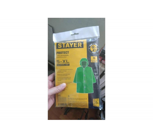 STAYER размер S-XL, зеленый, плащ-дождевик полиэтиленовый 11610 STAYER размер S-XL, зеленый, плащ-дождевик полиэтиленовый 11610