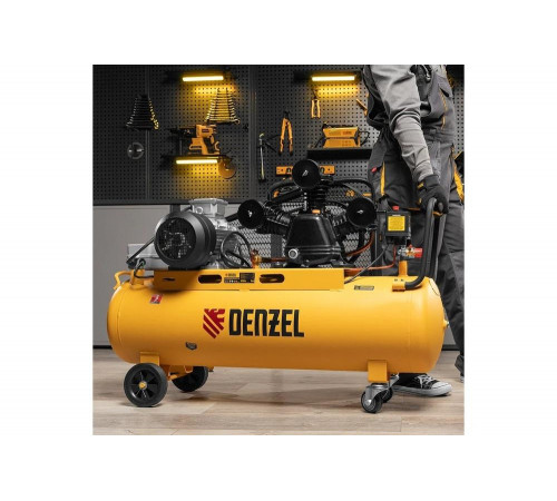 Воздушный компрессор с ременным приводом DENZEL BCW3000-T/100, 3,0 кВт, 100 литров, 520 л/мин 58118 Воздушный компрессор с ременным приводом DENZEL BCW3000-T/100, 3,0 кВт, 100 литров, 520 л/мин 58118