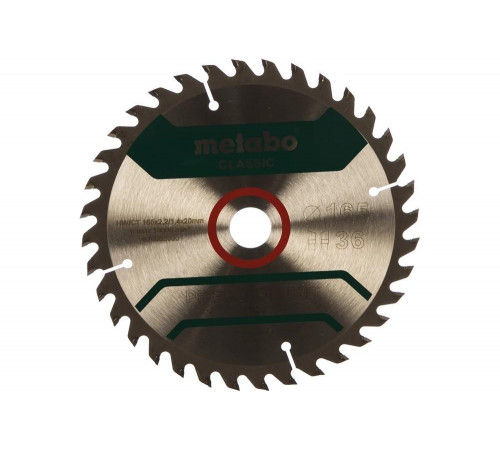 Диск пильный Precision Cut Classic (165x20 мм; 36Z; WZ 15; блистер) Metabo 628662000