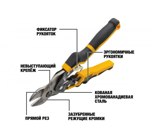 Ножницы по металлу DEWALT BULLNOSE с короткими губками DWHT14694-0