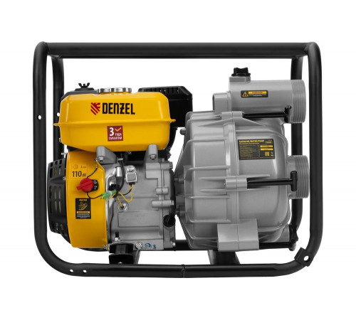 Мотопомпа бензиновая для грязной воды Denzel PX-80D7, 7 л.с., 3", 1300 л/мин, глуб 8 м, напор 30 м 99206 Мотопомпа бензиновая для грязной воды Denzel PX-80D7, 7 л.с., 3", 1300 л/мин, глуб 8 м, напор 30 м 99206