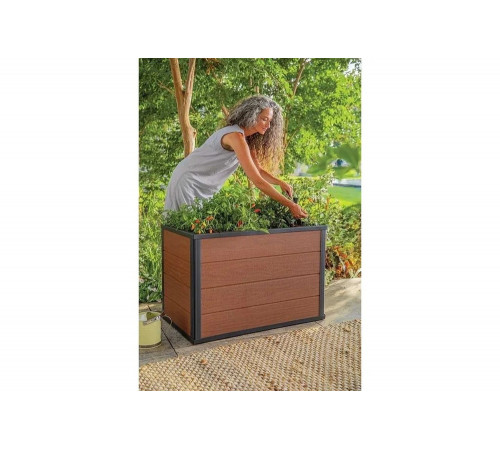Кашпо-грядка для растений KETER Maple Mobile Urban Garden Bed 88L коричневый 252483 Кашпо-грядка для растений KETER Maple Mobile Urban Garden Bed 88L коричневый 252483