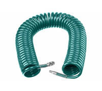 Воздушный спиральный шланг с фитингами рапид KRAFTOOL 20 м, 8x12 мм, 15 бар 06590-20