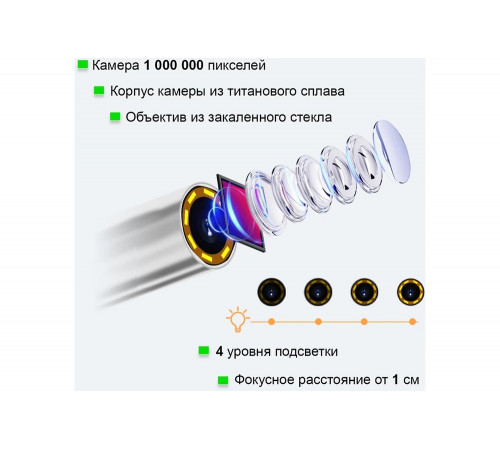 Управляемый видеоэндоскоп iCarTool экран 4.5", 1Мп, 1280x720, 1 м, 4 мм зонд, поворот камеры 360° IC-VC1042W Управляемый видеоэндоскоп iCarTool экран 4.5", 1Мп, 1280x720, 1 м, 4 мм зонд, поворот камеры 360° IC-VC1042W