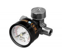 Регулятор давления с манометром для краскораспылителя K1500, 12 бар, 1/4" Denzel 57001