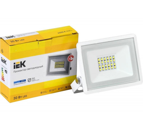 Прожектор IEK LED СДО 06-30, IP65, 6500K, белый LPDO601-30-65-K01 Прожектор IEK LED СДО 06-30, IP65, 6500K, белый LPDO601-30-65-K01
