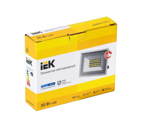 Прожектор IEK LED СДО 06-30, IP65, 6500K, белый LPDO601-30-65-K01 Прожектор IEK LED СДО 06-30, IP65, 6500K, белый LPDO601-30-65-K01