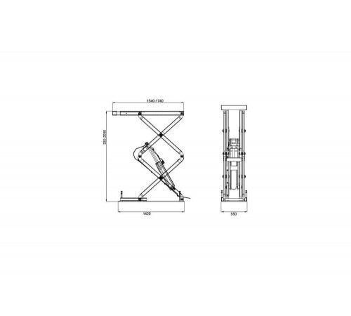 Ножничный подъемник KraftWell короткий, 3200 кг, заглубляемый, цвет синий KRW3.2U_blue Ножничный подъемник KraftWell короткий, 3200 кг, заглубляемый, цвет синий KRW3.2U_blue