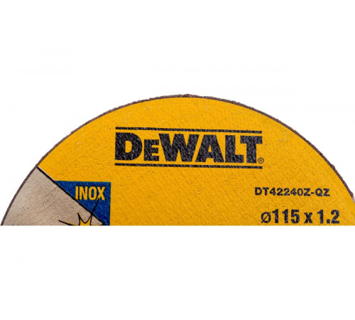 Круг отрезной по металлу INDUSTRIAL (115х22,2 мм) DEWALT DT42240Z
