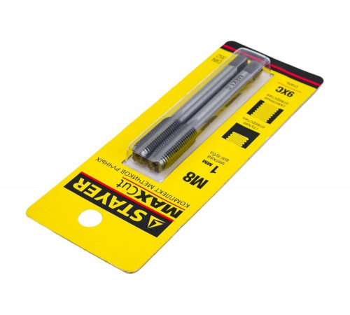 STAYER M8 х 1.0 мм, 2 шт., комплект метчиков MaxCut 28025-08-1.0-H2 STAYER M8 х 1.0 мм, 2 шт., комплект метчиков MaxCut 28025-08-1.0-H2
