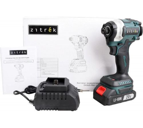 Винтоверт аккумуляторный ударный бесщеточный Zitrek DKIS20 PRO, 20В, 200 Нм, 1x2.0Ач 085-1017 Винтоверт аккумуляторный ударный бесщеточный Zitrek DKIS20 PRO, 20В, 200 Нм, 1x2.0Ач 085-1017