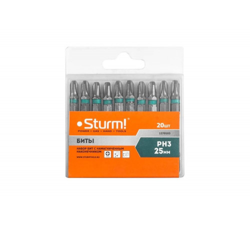 Биты (20 шт; PH3; 25 мм) Sturm 1270103