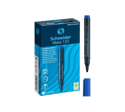 Перманентный маркер Schneider Maxx 133 синий, скошенный, 4 мм 113303