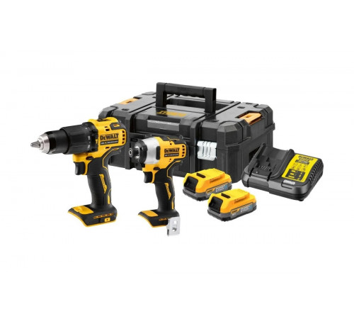Набор аккумуляторный Dewalt 18 В: ударная дрель-шуруповерт DCD709 и ударный шуруповерт, с 2 АКБ 1.7 Ач и ЗУ, в кейсе TSTAK, DCK2062E2T DCK2062E2T-QW