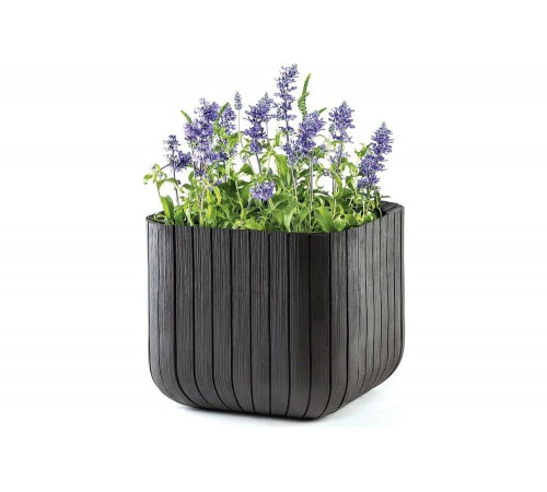 Кашпо Keter CUBE PLANTER L, 50,5л графит 230225 Кашпо Keter CUBE PLANTER L, 50,5л графит 230225