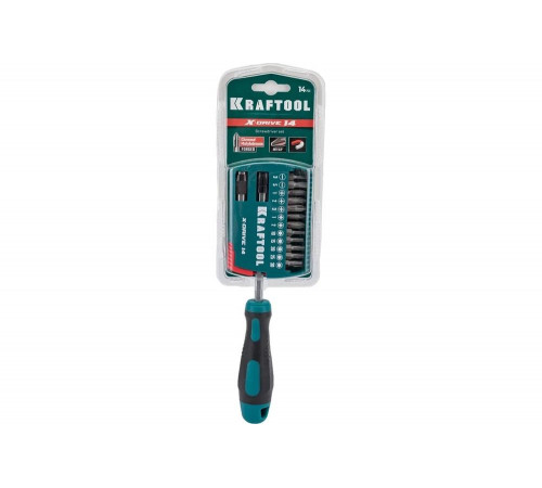 KRAFTOOL 14 шт, отвертка профессиональная с битами 25814 KRAFTOOL 14 шт, отвертка профессиональная с битами 25814