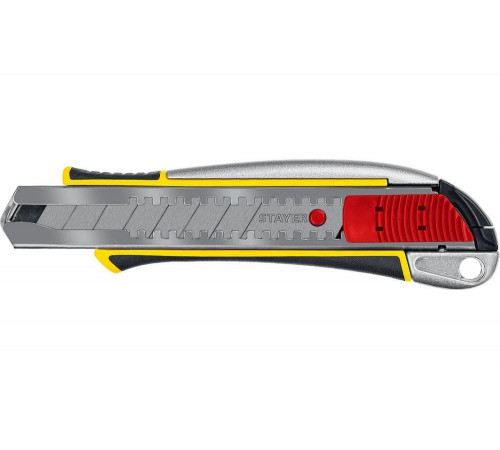 STAYER 18 мм, сегментированное лезвие, автостоп, нож KSM-18A 09143_z01